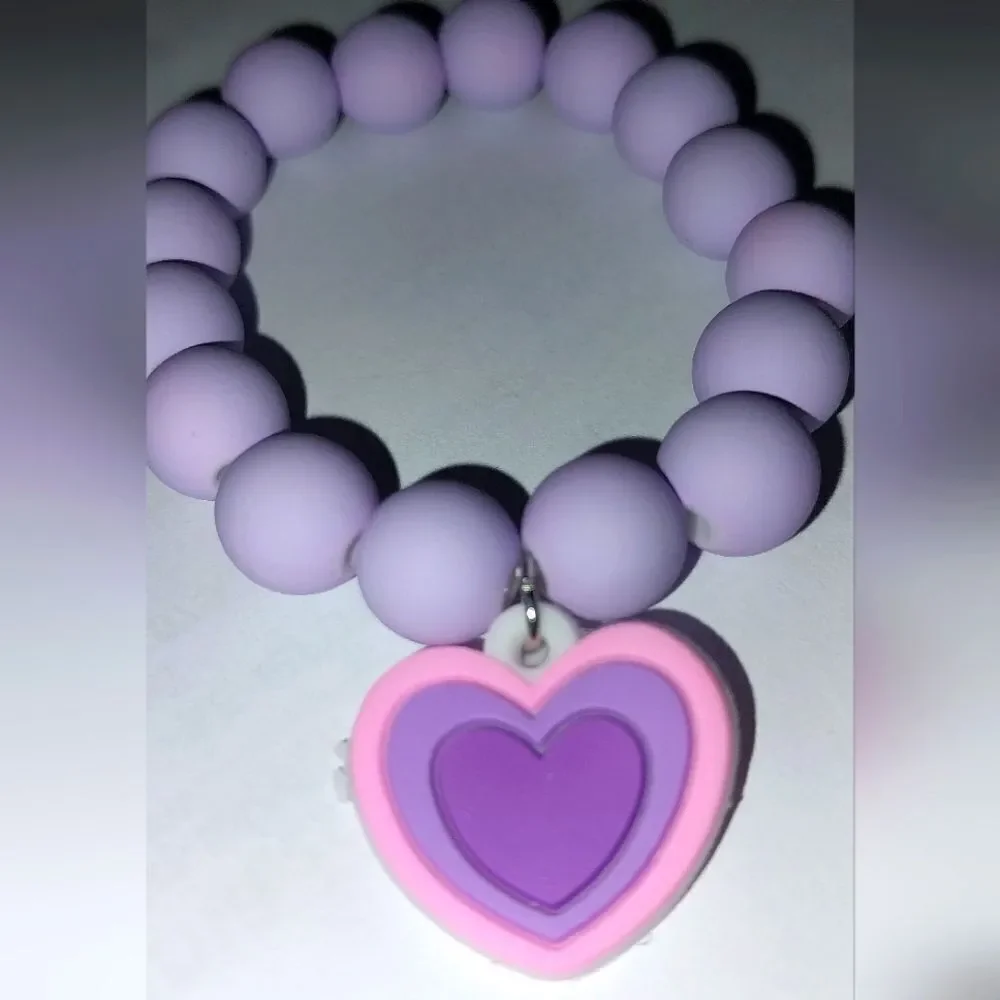 Kids Purple Super Cute ute Girls Beaded Bracelet